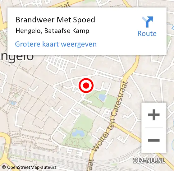 Locatie op kaart van de 112 melding: Brandweer Met Spoed Naar Hengelo, Bataafse Kamp op 21 mei 2022 11:41