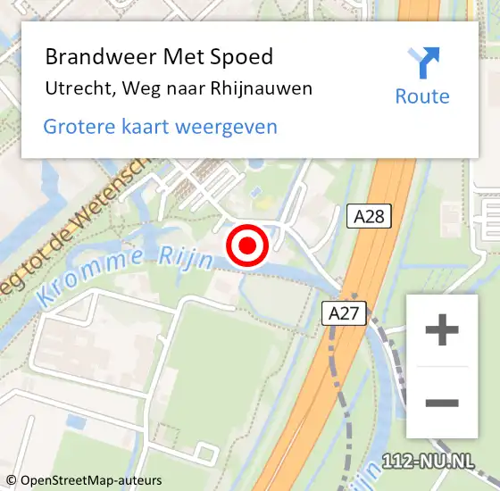 Locatie op kaart van de 112 melding: Brandweer Met Spoed Naar Utrecht, Weg naar Rhijnauwen op 21 mei 2022 11:56