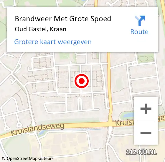 Locatie op kaart van de 112 melding: Brandweer Met Grote Spoed Naar Oud Gastel, Kraan op 21 mei 2022 12:16