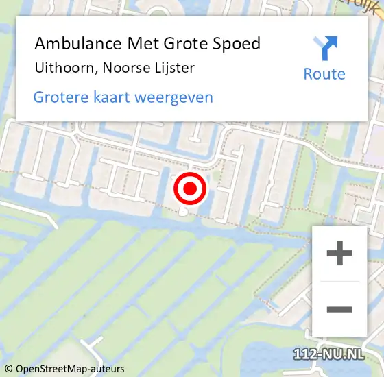 Locatie op kaart van de 112 melding: Ambulance Met Grote Spoed Naar Uithoorn, Noorse Lijster op 21 mei 2022 12:22