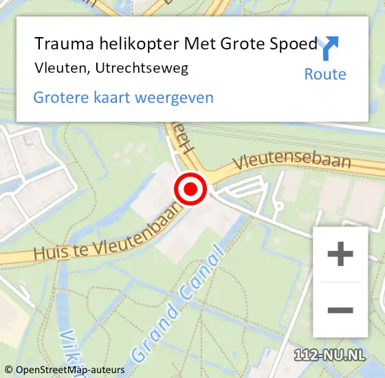 Locatie op kaart van de 112 melding: Trauma helikopter Met Grote Spoed Naar Vleuten, Utrechtseweg op 21 mei 2022 12:37