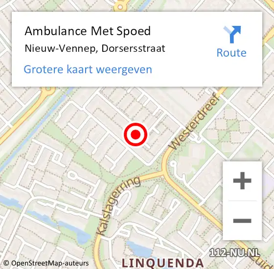 Locatie op kaart van de 112 melding: Ambulance Met Spoed Naar Nieuw-Vennep, Dorsersstraat op 21 mei 2022 12:43