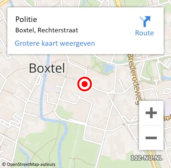 Locatie op kaart van de 112 melding: Politie Boxtel, Rechterstraat op 21 mei 2022 12:50
