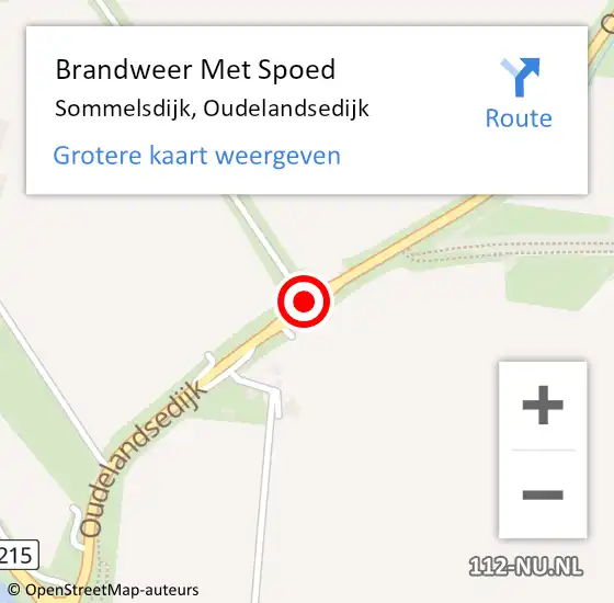 Locatie op kaart van de 112 melding: Brandweer Met Spoed Naar Sommelsdijk, Oudelandsedijk op 18 juli 2014 00:19