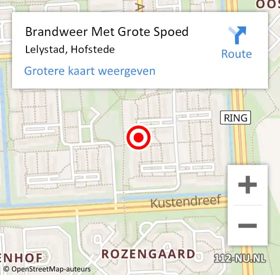 Locatie op kaart van de 112 melding: Brandweer Met Grote Spoed Naar Lelystad, Hofstede op 21 mei 2022 13:15