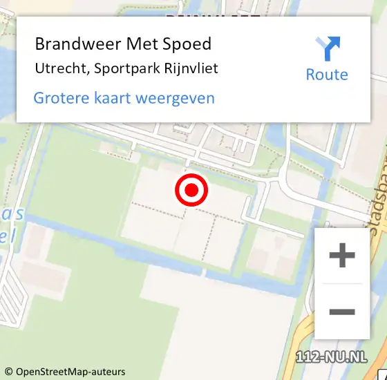 Locatie op kaart van de 112 melding: Brandweer Met Spoed Naar Utrecht, Sportpark Rijnvliet op 21 mei 2022 13:24