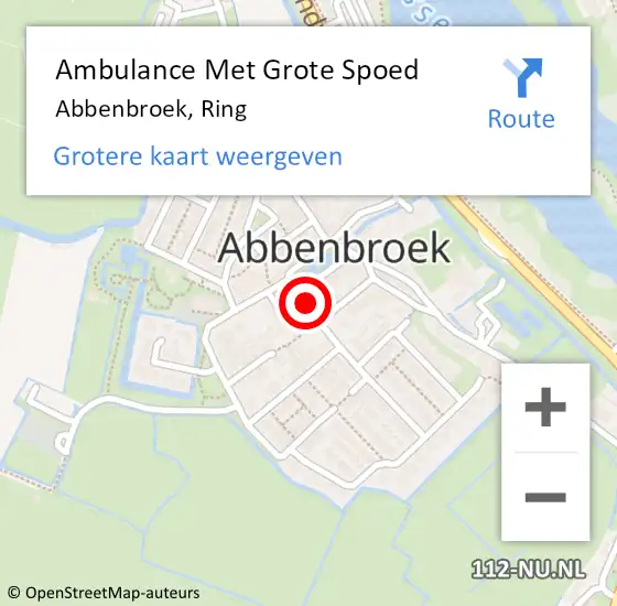 Locatie op kaart van de 112 melding: Ambulance Met Grote Spoed Naar Abbenbroek, Ring op 21 mei 2022 13:28