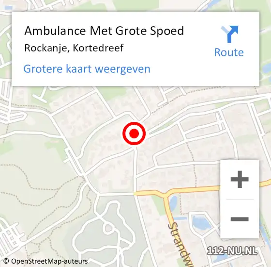 Locatie op kaart van de 112 melding: Ambulance Met Grote Spoed Naar Rockanje, Kortedreef op 21 mei 2022 14:25