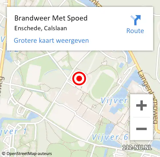 Locatie op kaart van de 112 melding: Brandweer Met Spoed Naar Enschede, Calslaan op 21 mei 2022 15:10