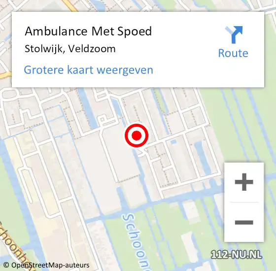 Locatie op kaart van de 112 melding: Ambulance Met Spoed Naar Stolwijk, Veldzoom op 21 mei 2022 15:14