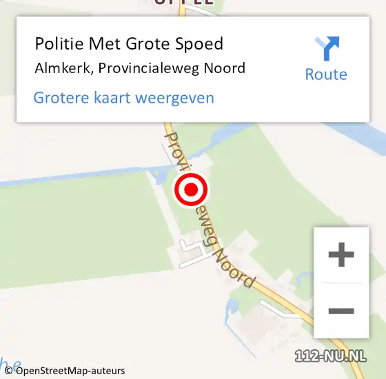 Locatie op kaart van de 112 melding: Politie Met Grote Spoed Naar Almkerk, Provincialeweg Noord op 21 mei 2022 15:31