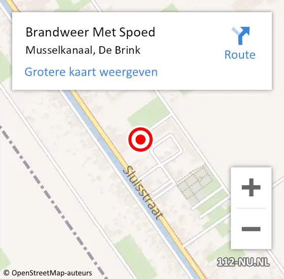 Locatie op kaart van de 112 melding: Brandweer Met Spoed Naar Musselkanaal, De Brink op 21 mei 2022 15:35