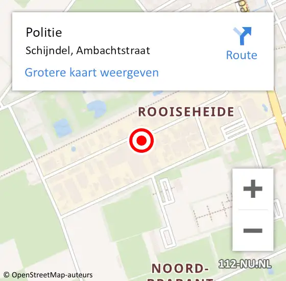 Locatie op kaart van de 112 melding: Politie Schijndel, Ambachtstraat op 21 mei 2022 15:49