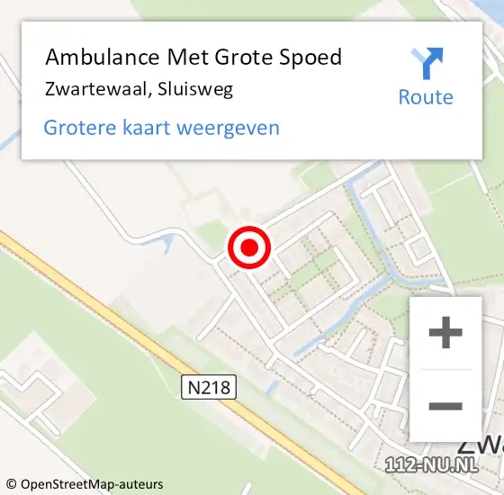 Locatie op kaart van de 112 melding: Ambulance Met Grote Spoed Naar Zwartewaal, Sluisweg op 21 mei 2022 15:52