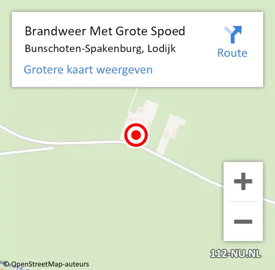 Locatie op kaart van de 112 melding: Brandweer Met Grote Spoed Naar Bunschoten-Spakenburg, Lodijk op 21 mei 2022 16:10