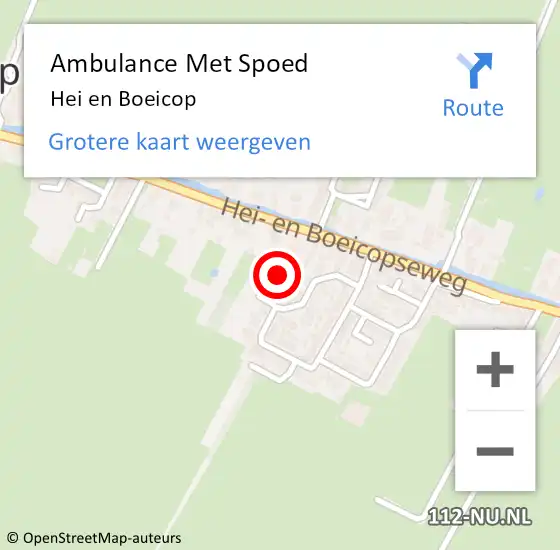Locatie op kaart van de 112 melding: Ambulance Met Spoed Naar Hei en Boeicop op 21 mei 2022 16:26