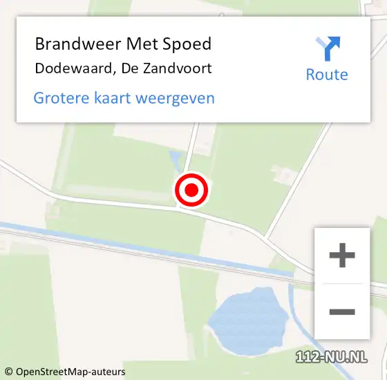 Locatie op kaart van de 112 melding: Brandweer Met Spoed Naar Dodewaard, De Zandvoort op 21 mei 2022 16:36