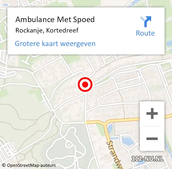 Locatie op kaart van de 112 melding: Ambulance Met Spoed Naar Rockanje, Kortedreef op 21 mei 2022 17:30