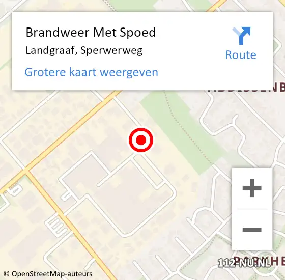 Locatie op kaart van de 112 melding: Brandweer Met Spoed Naar Landgraaf, Sperwerweg op 21 mei 2022 19:10