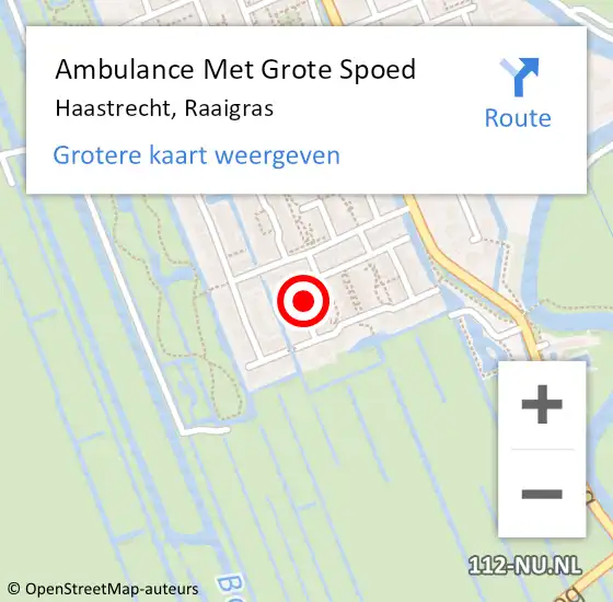 Locatie op kaart van de 112 melding: Ambulance Met Grote Spoed Naar Haastrecht, Raaigras op 21 mei 2022 19:46