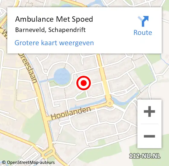 Locatie op kaart van de 112 melding: Ambulance Met Spoed Naar Barneveld, Schapendrift op 21 mei 2022 19:59