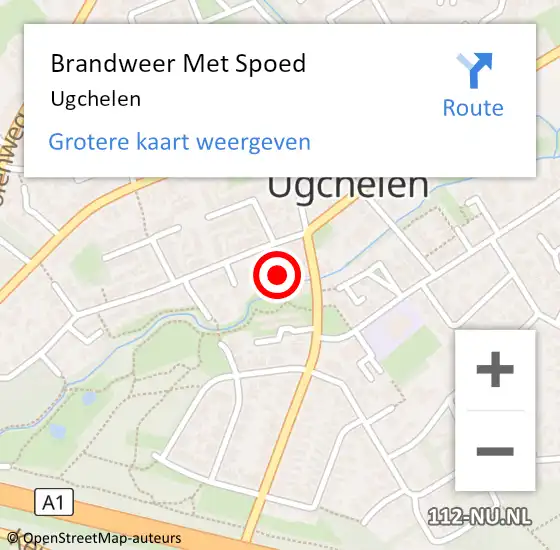 Locatie op kaart van de 112 melding: Brandweer Met Spoed Naar Ugchelen op 21 mei 2022 20:12