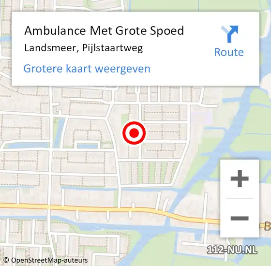 Locatie op kaart van de 112 melding: Ambulance Met Grote Spoed Naar Landsmeer, Pijlstaartweg op 21 mei 2022 20:25