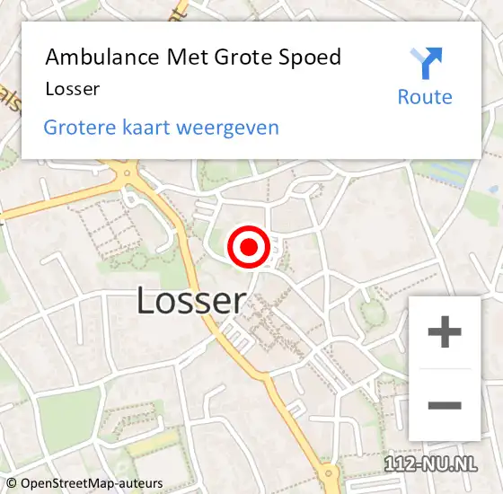 Locatie op kaart van de 112 melding: Ambulance Met Grote Spoed Naar Losser op 21 mei 2022 20:57