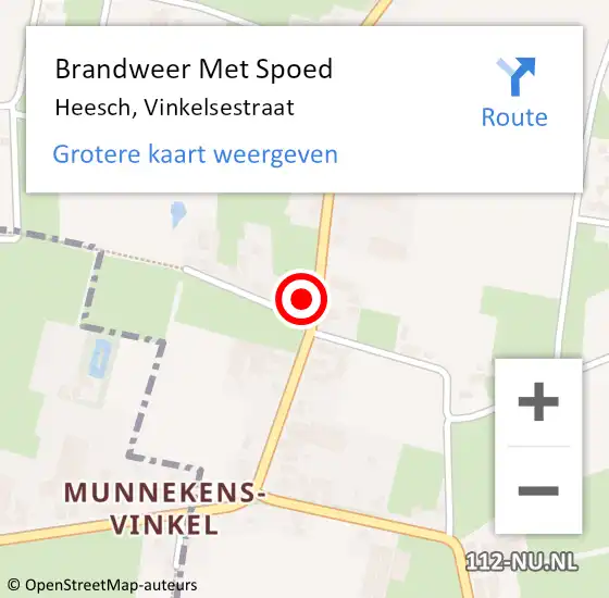 Locatie op kaart van de 112 melding: Brandweer Met Spoed Naar Heesch, Vinkelsestraat op 21 mei 2022 21:28