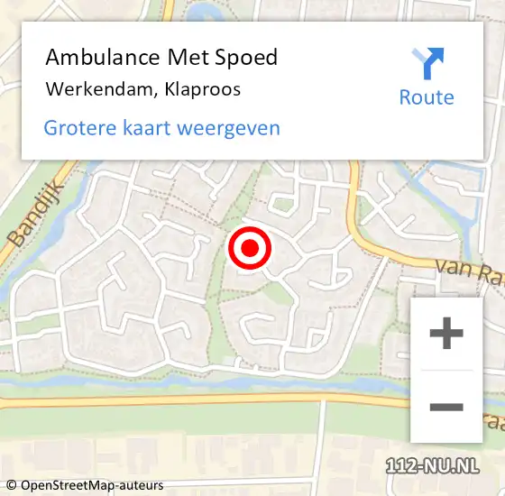 Locatie op kaart van de 112 melding: Ambulance Met Spoed Naar Werkendam, Klaproos op 21 mei 2022 21:31