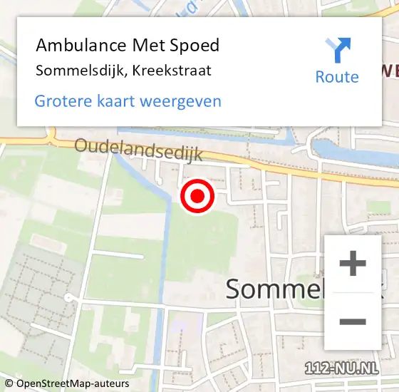 Locatie op kaart van de 112 melding: Ambulance Met Spoed Naar Sommelsdijk, Kreekstraat op 21 mei 2022 21:48
