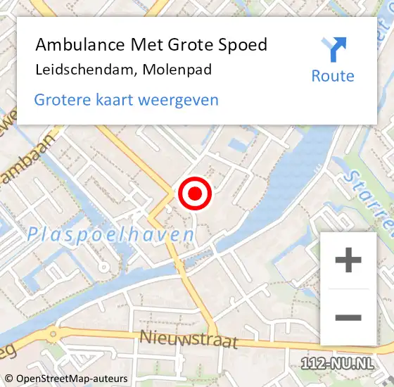 Locatie op kaart van de 112 melding: Ambulance Met Grote Spoed Naar Leidschendam, Molenpad op 21 mei 2022 22:16