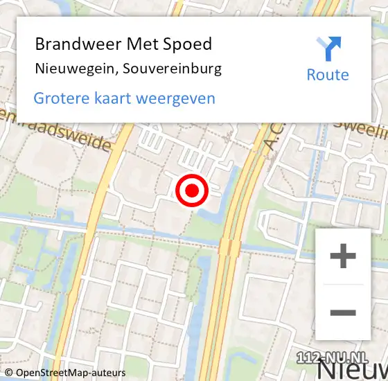 Locatie op kaart van de 112 melding: Brandweer Met Spoed Naar Nieuwegein, Souvereinburg op 21 mei 2022 22:56