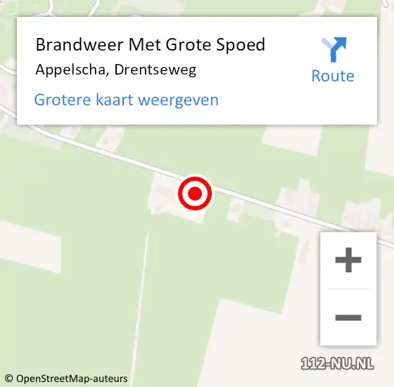 Locatie op kaart van de 112 melding: Brandweer Met Grote Spoed Naar Appelscha, Drentseweg op 21 mei 2022 23:24