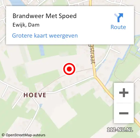 Locatie op kaart van de 112 melding: Brandweer Met Spoed Naar Ewijk, Dam op 21 mei 2022 23:57