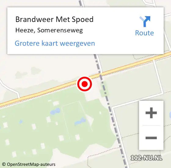 Locatie op kaart van de 112 melding: Brandweer Met Spoed Naar Heeze, Somerenseweg op 22 mei 2022 00:27