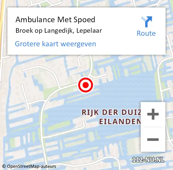Locatie op kaart van de 112 melding: Ambulance Met Spoed Naar Broek op Langedijk, Lepelaar op 22 mei 2022 01:31