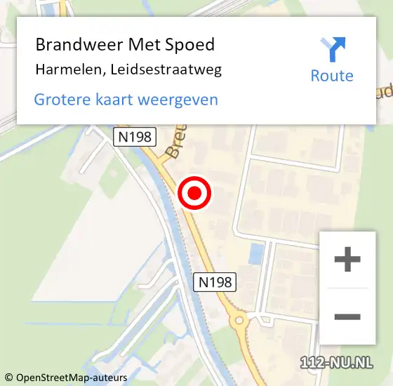 Locatie op kaart van de 112 melding: Brandweer Met Spoed Naar Harmelen, Leidsestraatweg op 22 mei 2022 01:34