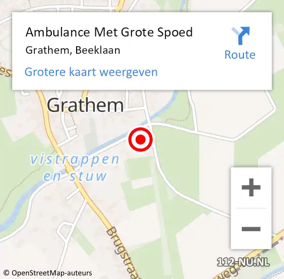 Locatie op kaart van de 112 melding: Ambulance Met Grote Spoed Naar Grathem, Beeklaan op 8 oktober 2013 17:01