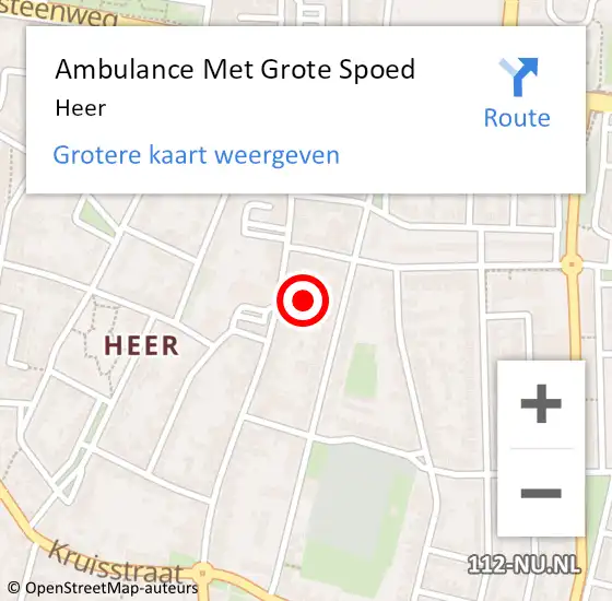 Locatie op kaart van de 112 melding: Ambulance Met Grote Spoed Naar Heer op 22 mei 2022 01:42