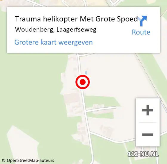 Locatie op kaart van de 112 melding: Trauma helikopter Met Grote Spoed Naar Woudenberg, Laagerfseweg op 22 mei 2022 02:28