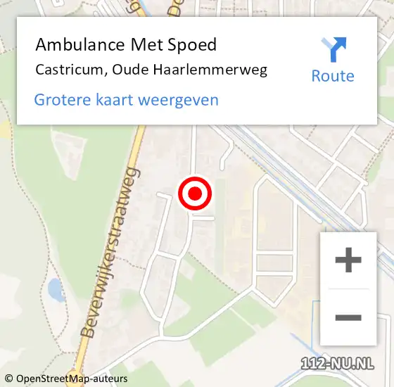 Locatie op kaart van de 112 melding: Ambulance Met Spoed Naar Castricum, Oude Haarlemmerweg op 22 mei 2022 03:01