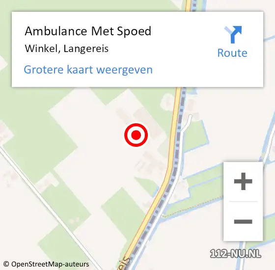Locatie op kaart van de 112 melding: Ambulance Met Spoed Naar Winkel, Langereis op 22 mei 2022 05:26