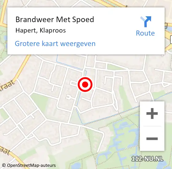 Locatie op kaart van de 112 melding: Brandweer Met Spoed Naar Hapert, Klaproos op 22 mei 2022 08:02