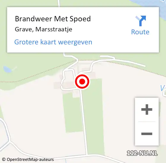 Locatie op kaart van de 112 melding: Brandweer Met Spoed Naar Grave, Marsstraatje op 22 mei 2022 08:37