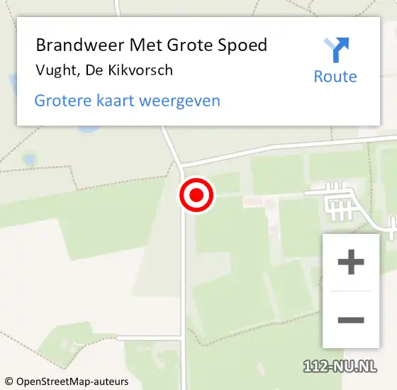 Locatie op kaart van de 112 melding: Brandweer Met Grote Spoed Naar Vught, De Kikvorsch op 22 mei 2022 10:53