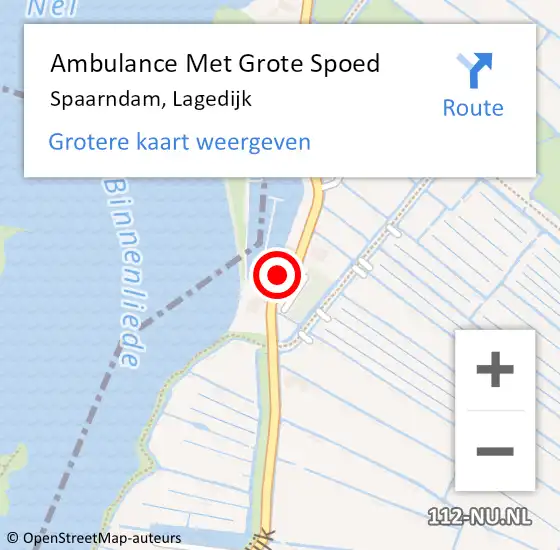 Locatie op kaart van de 112 melding: Ambulance Met Grote Spoed Naar Spaarndam, Lagedijk op 22 mei 2022 11:18