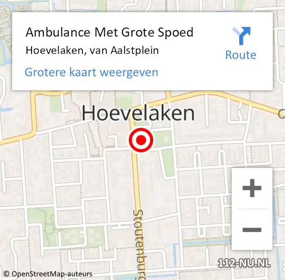 Locatie op kaart van de 112 melding: Ambulance Met Grote Spoed Naar Hoevelaken, van Aalstplein op 22 mei 2022 11:22