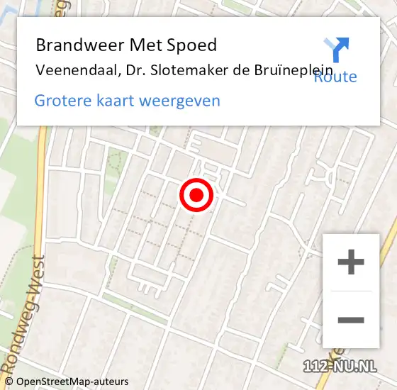 Locatie op kaart van de 112 melding: Brandweer Met Spoed Naar Veenendaal, Dr. Slotemaker de Bruïneplein op 22 mei 2022 11:26