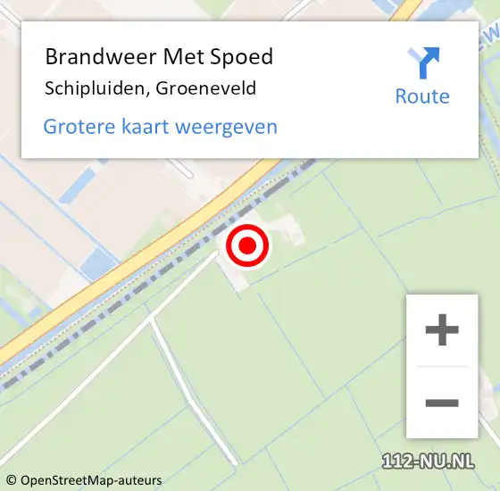 Locatie op kaart van de 112 melding: Brandweer Met Spoed Naar Schipluiden, Groeneveld op 22 mei 2022 11:34